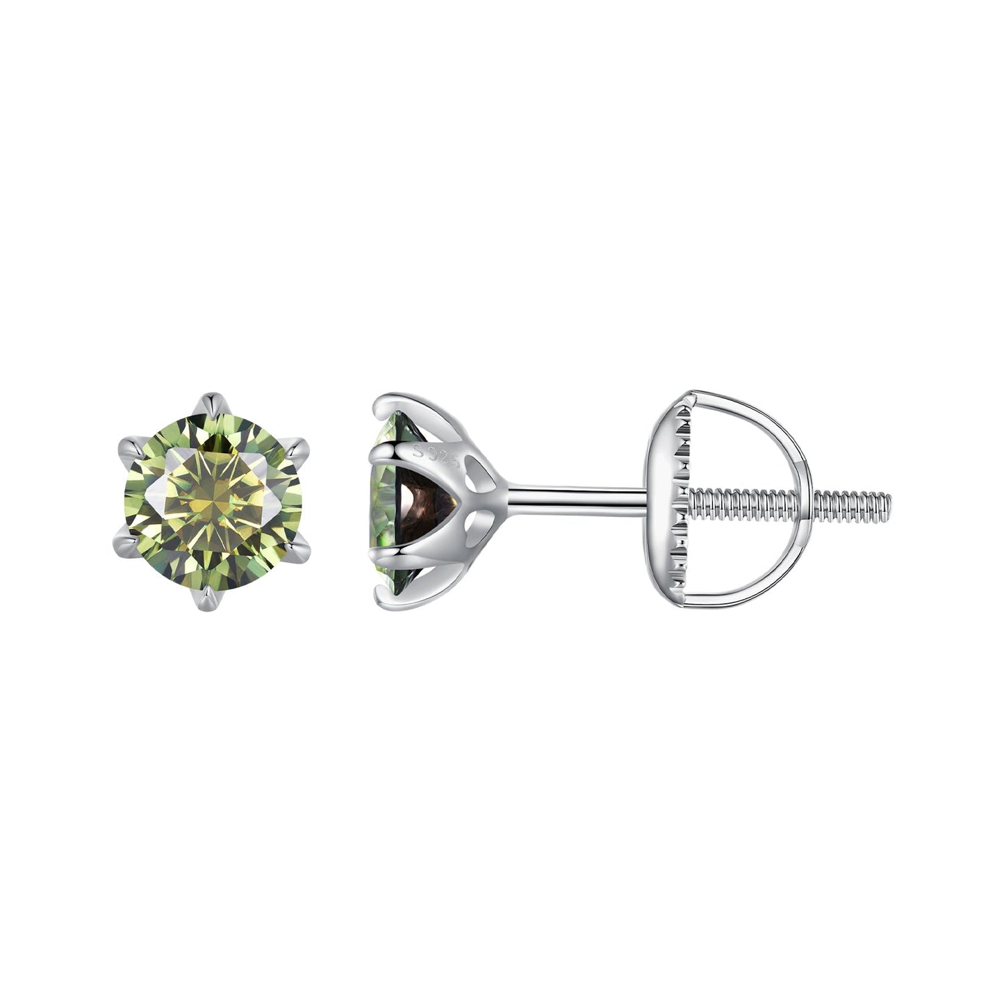 925 Sterling Silver Moissanite 1.00 Carat Earrings Size 7.0mm for Women