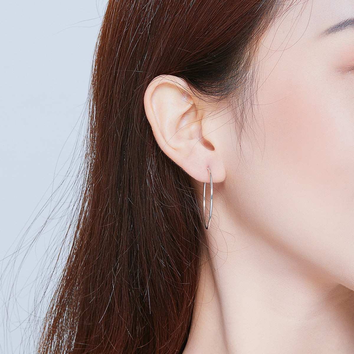 925 Sterling Silver Plated Platinum Earrings 3cm for Women