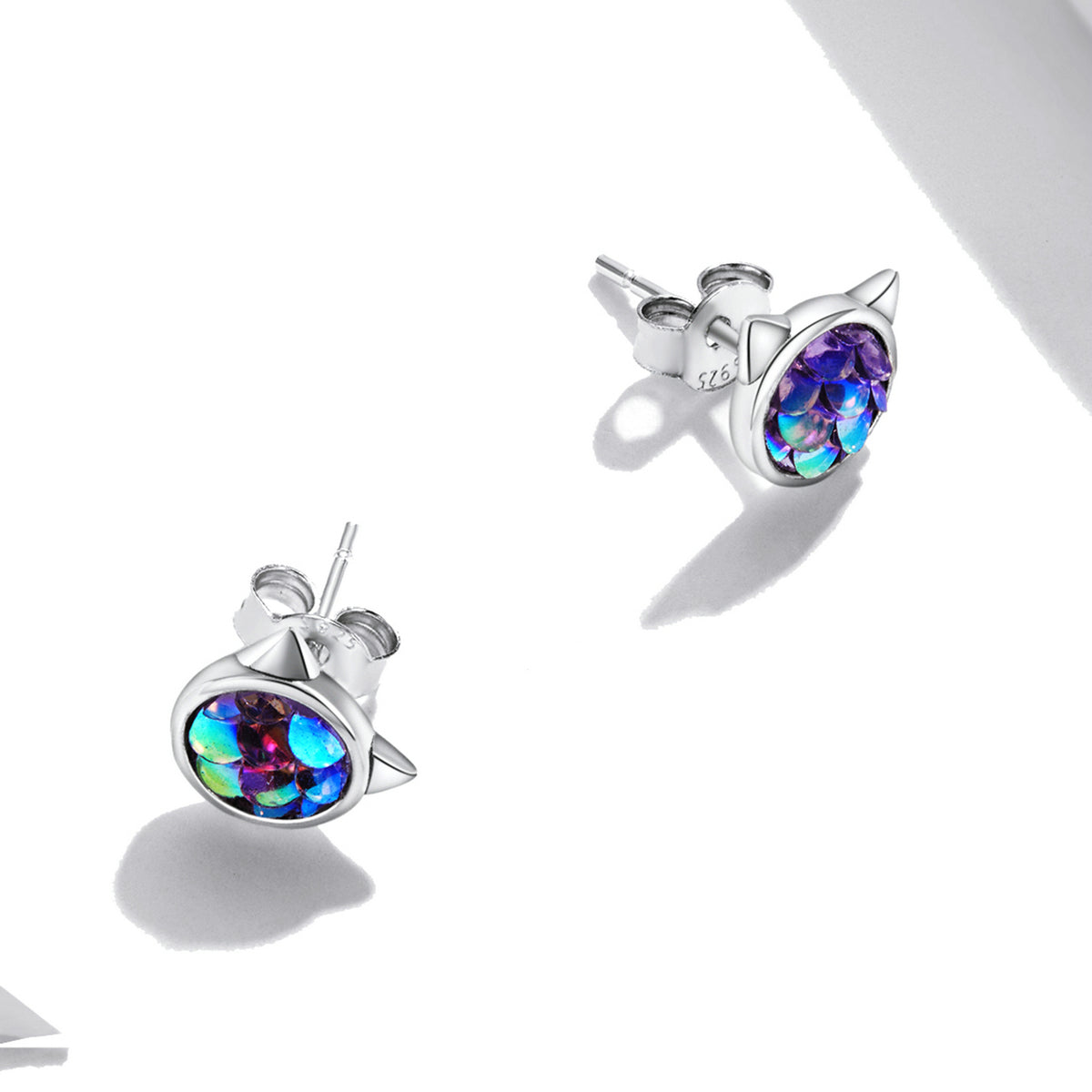 S925 Sterling Silver Resin Oxidized Silver Earrings