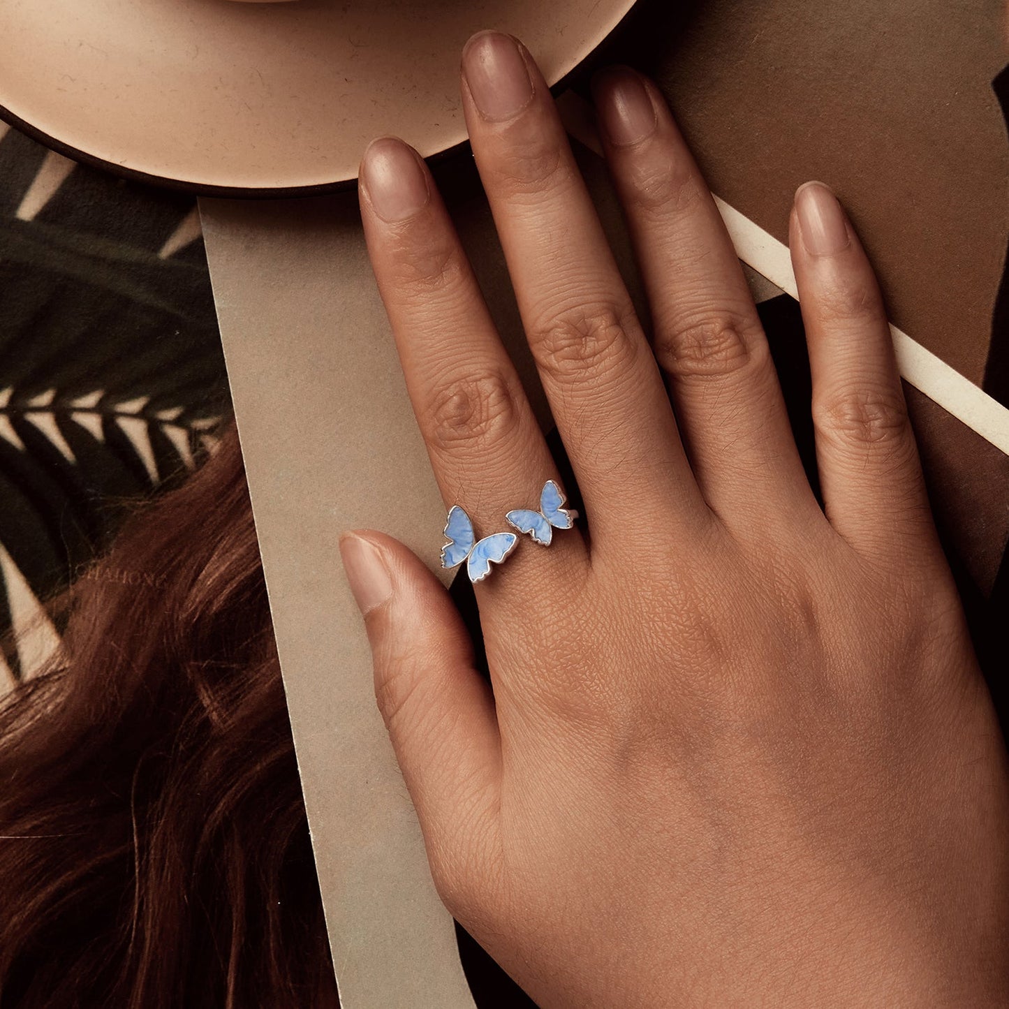 925 Sterling Silver Enamel Plated White Gold Ring for Women