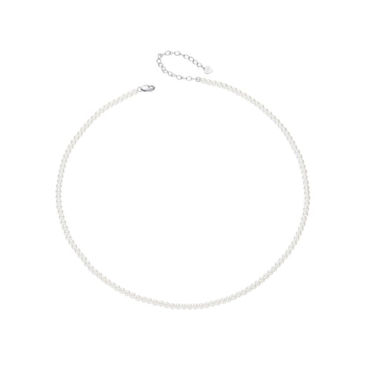 925 Sterling Silver White Gold Plated Necklace with Quality Shell Pearl for Women