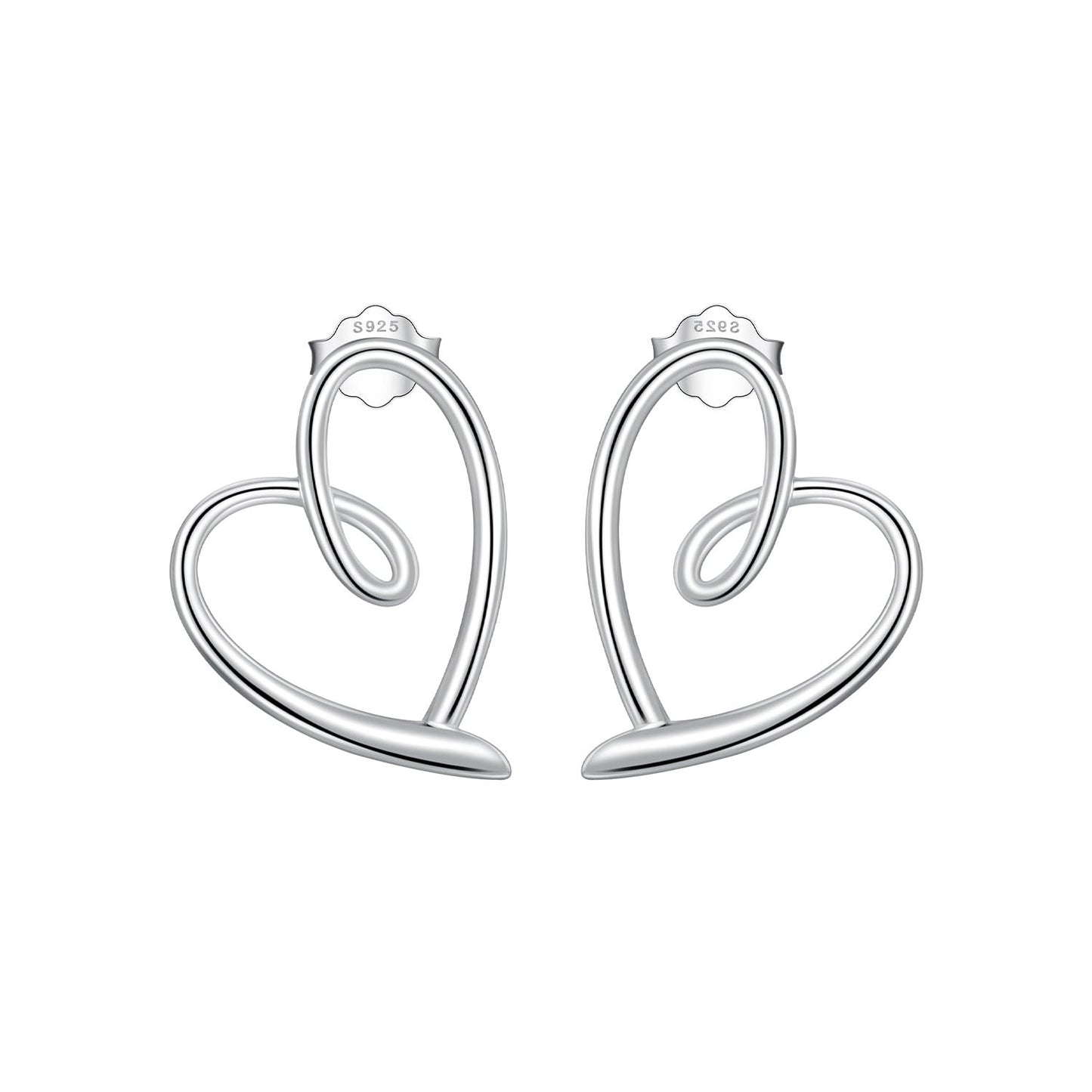 925 Sterling Silver Earrings for Women - 19x14mm, Platinum Plated