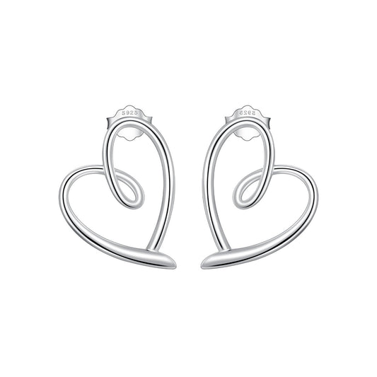925 Sterling Silver Earrings for Women - 19x14mm, Platinum Plated