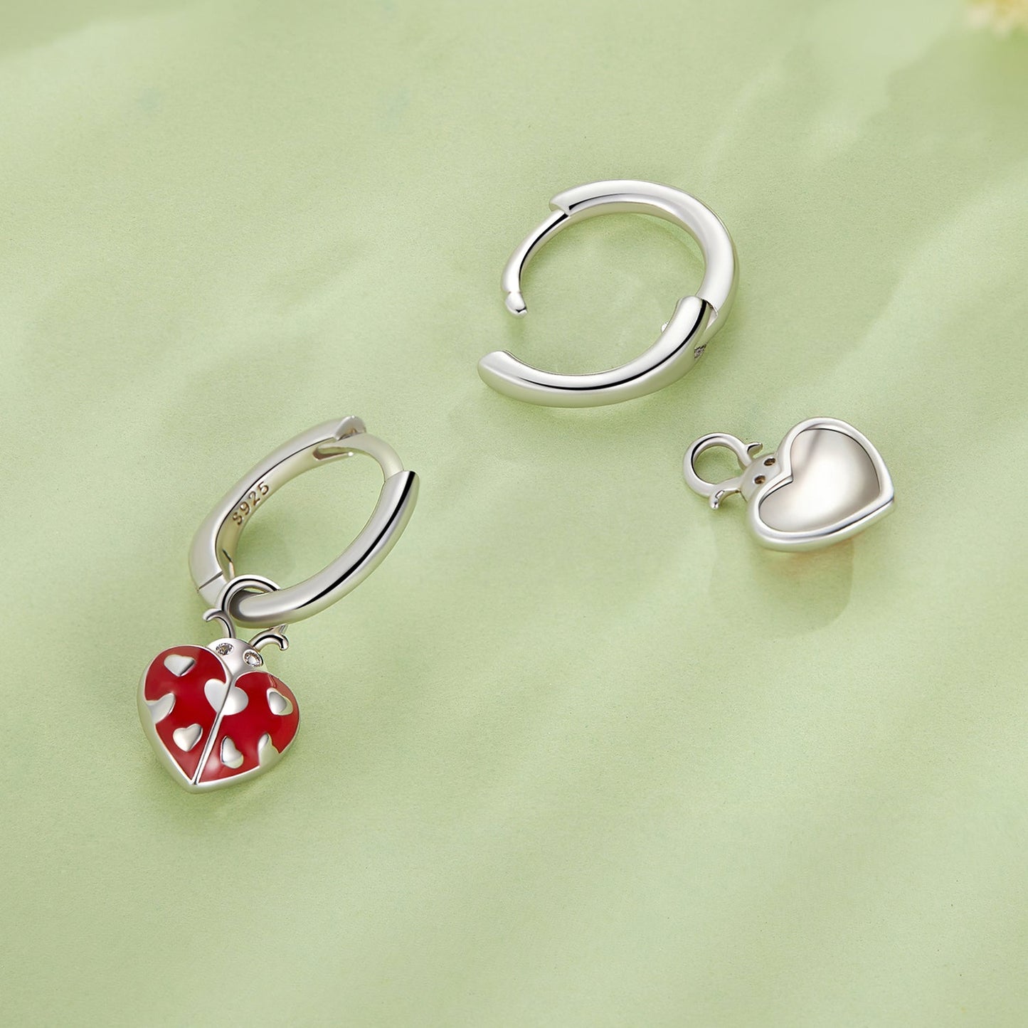 S925 Sterling Silver Enamel Process Pavé Set CZ Earrings