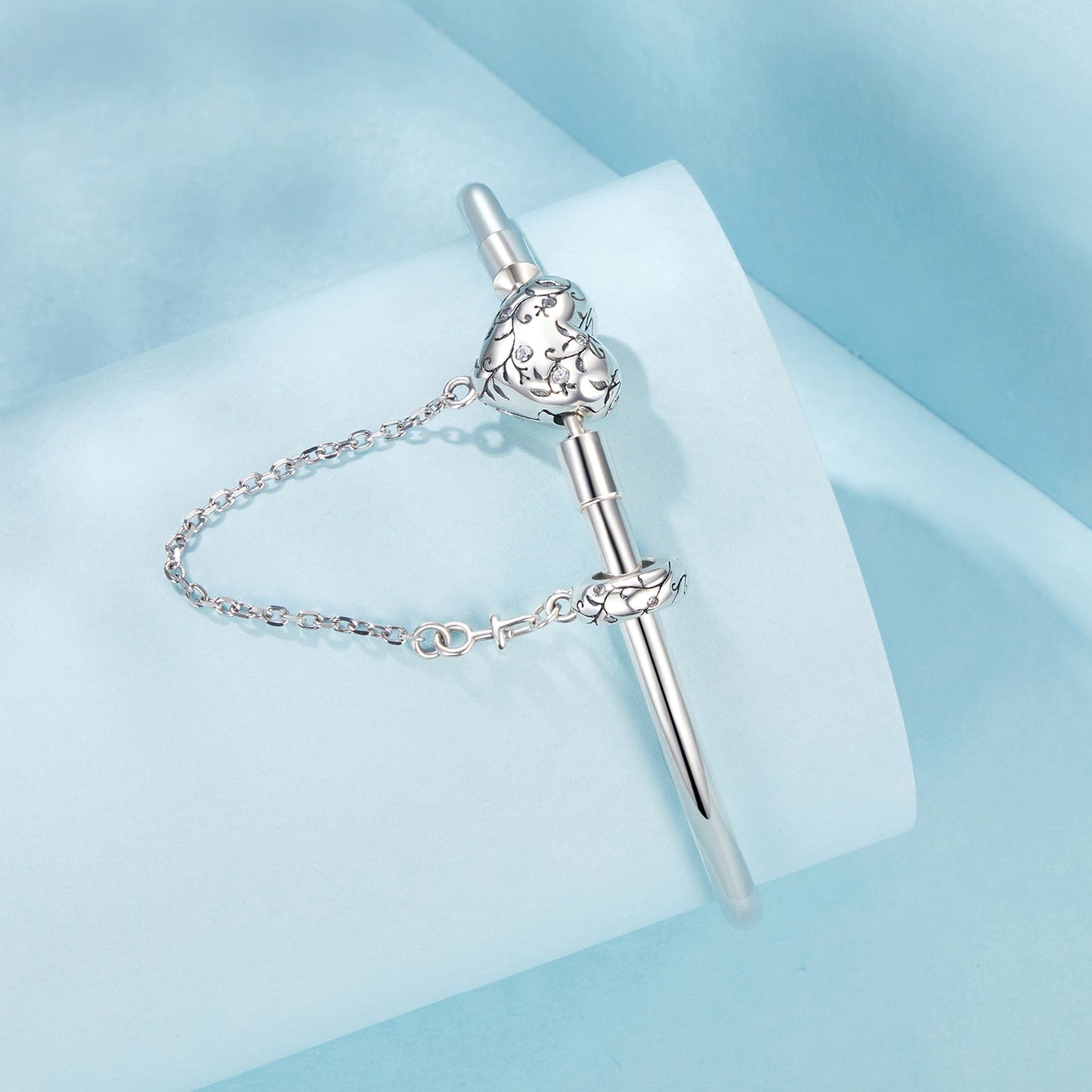 925 Sterling Silver Bracelet with Pavé Setting CZ, Size 17.0 for Women