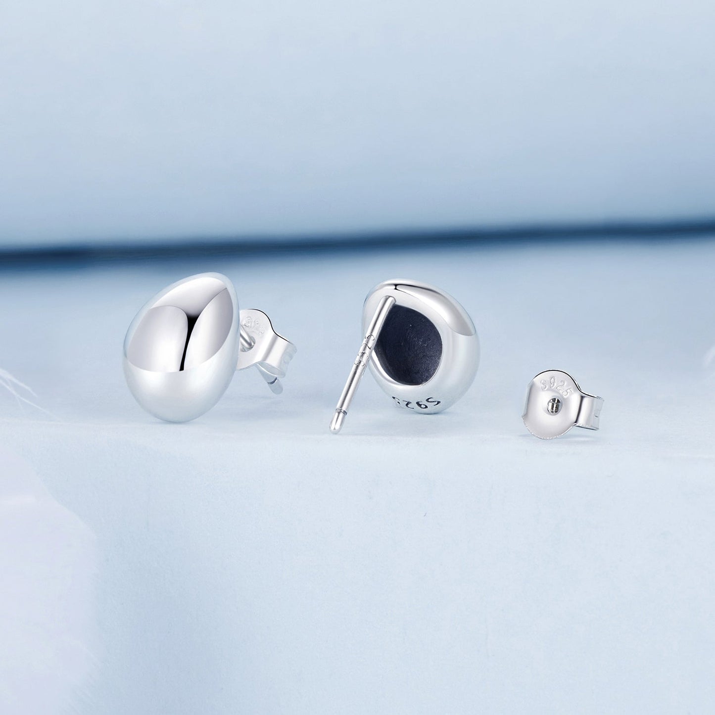 925 Sterling Silver Earrings 10x7mm with Oxidized Silver for Women