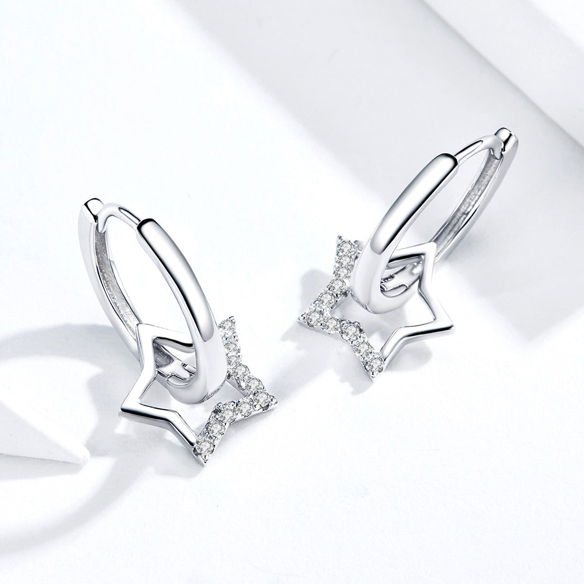 S925 Sterling Silver Plated Platinum CZ Earrings for Women