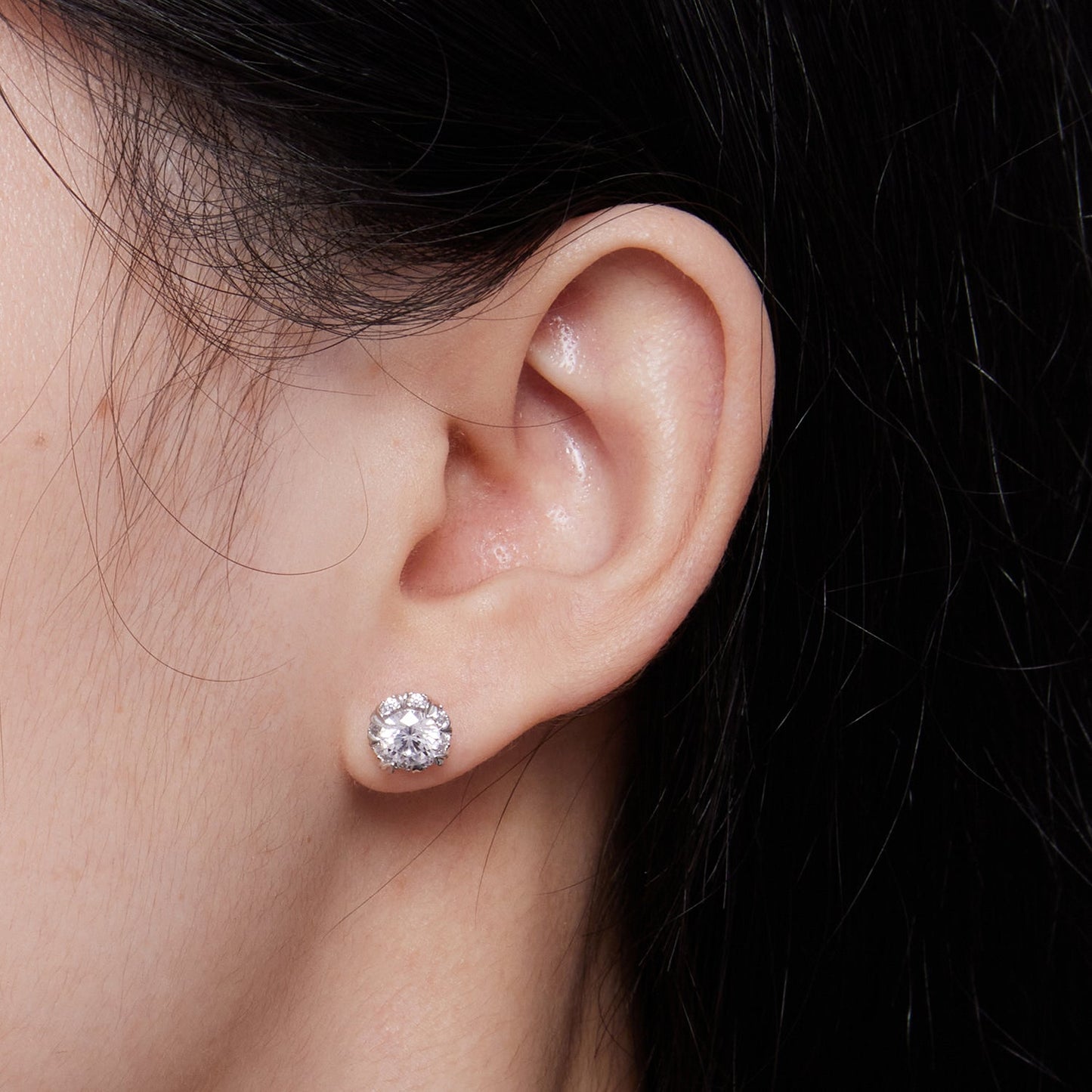 925 Sterling Silver Moissanite 0.50 Carat Earrings for Women