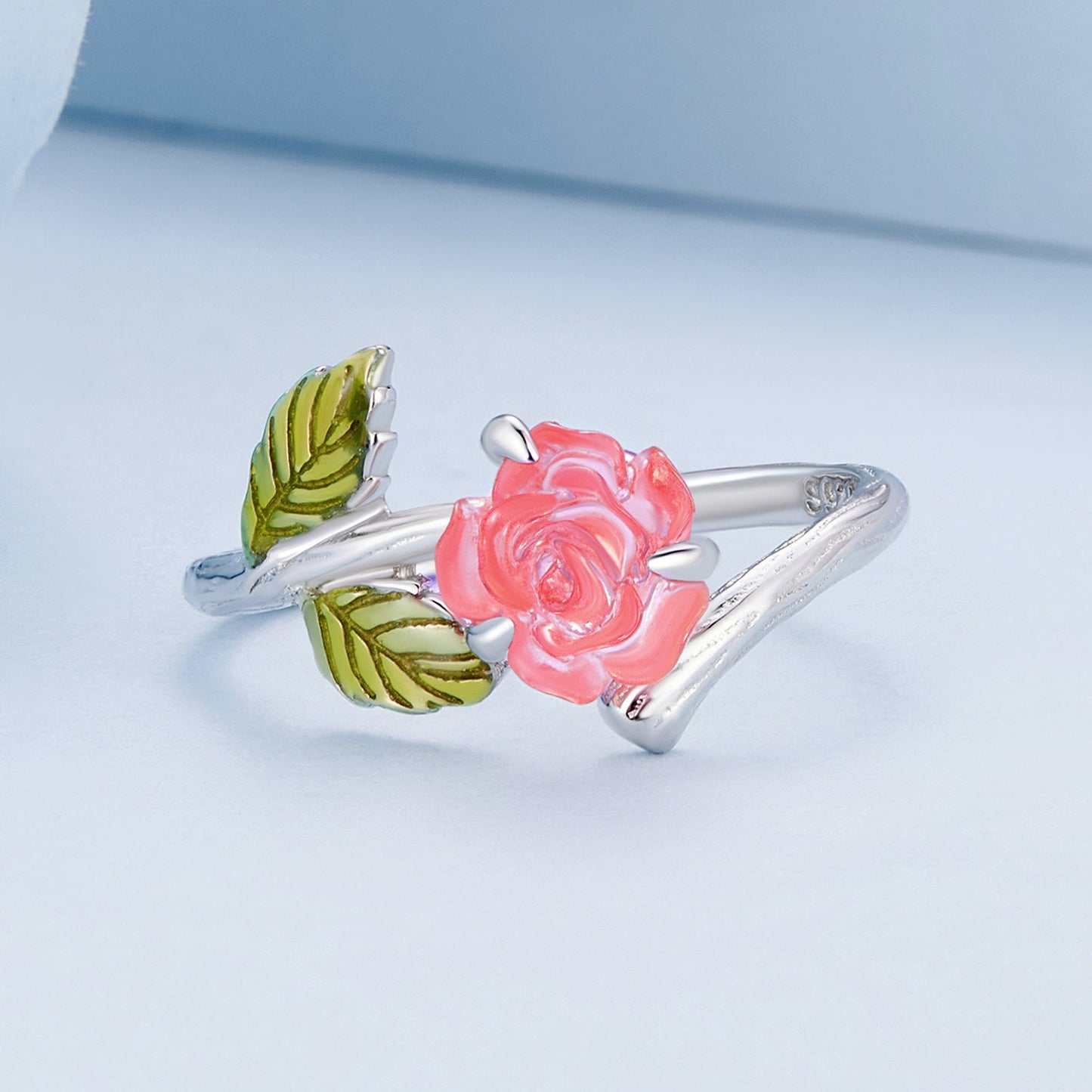 925 Sterling Silver Enamel Resin Ring 1.7mm Width
