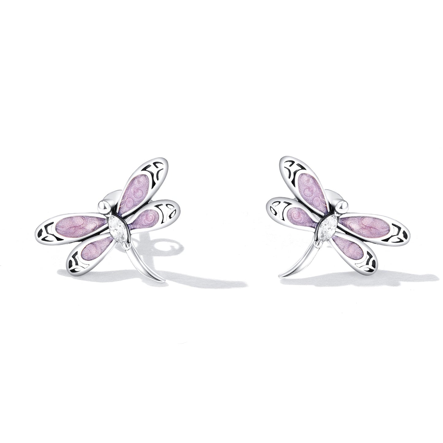925 Sterling Silver Enamel Process Earrings with Pavé Setting CZ for Women