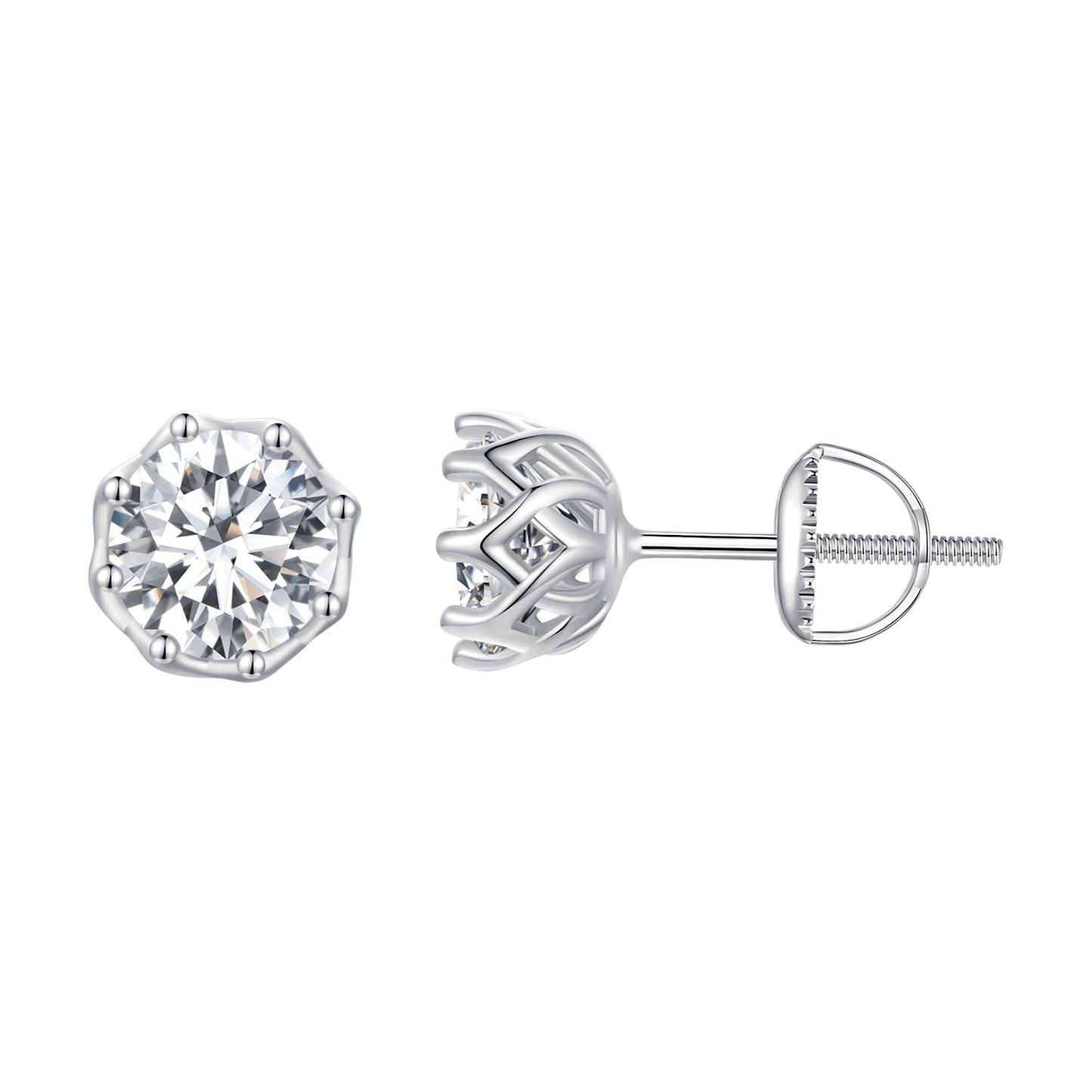 925 Sterling Silver Moissanite 0.5 Carat Earrings for Women