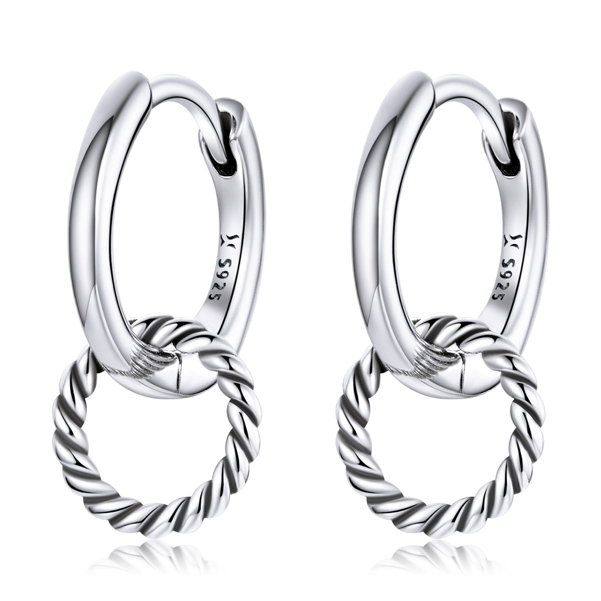 925 Sterling Silver & Oxidized Silver Earrings for Women