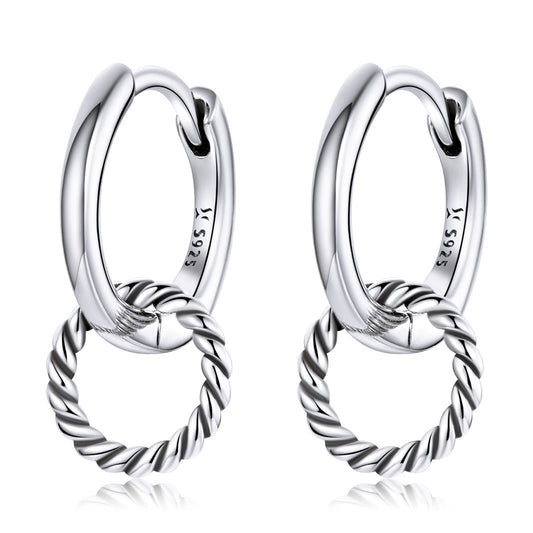 925 Sterling Silver & Oxidized Silver Earrings for Women