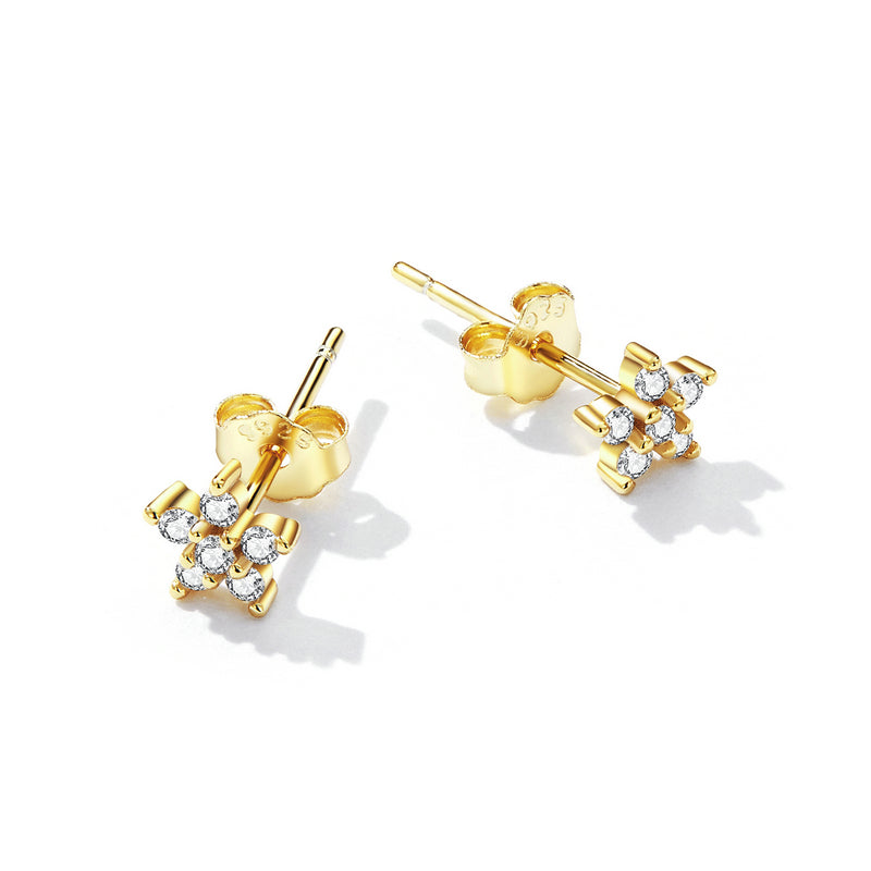 925 Sterling Silver Plated Platinum Pavé Setting CZ Earrings for Women