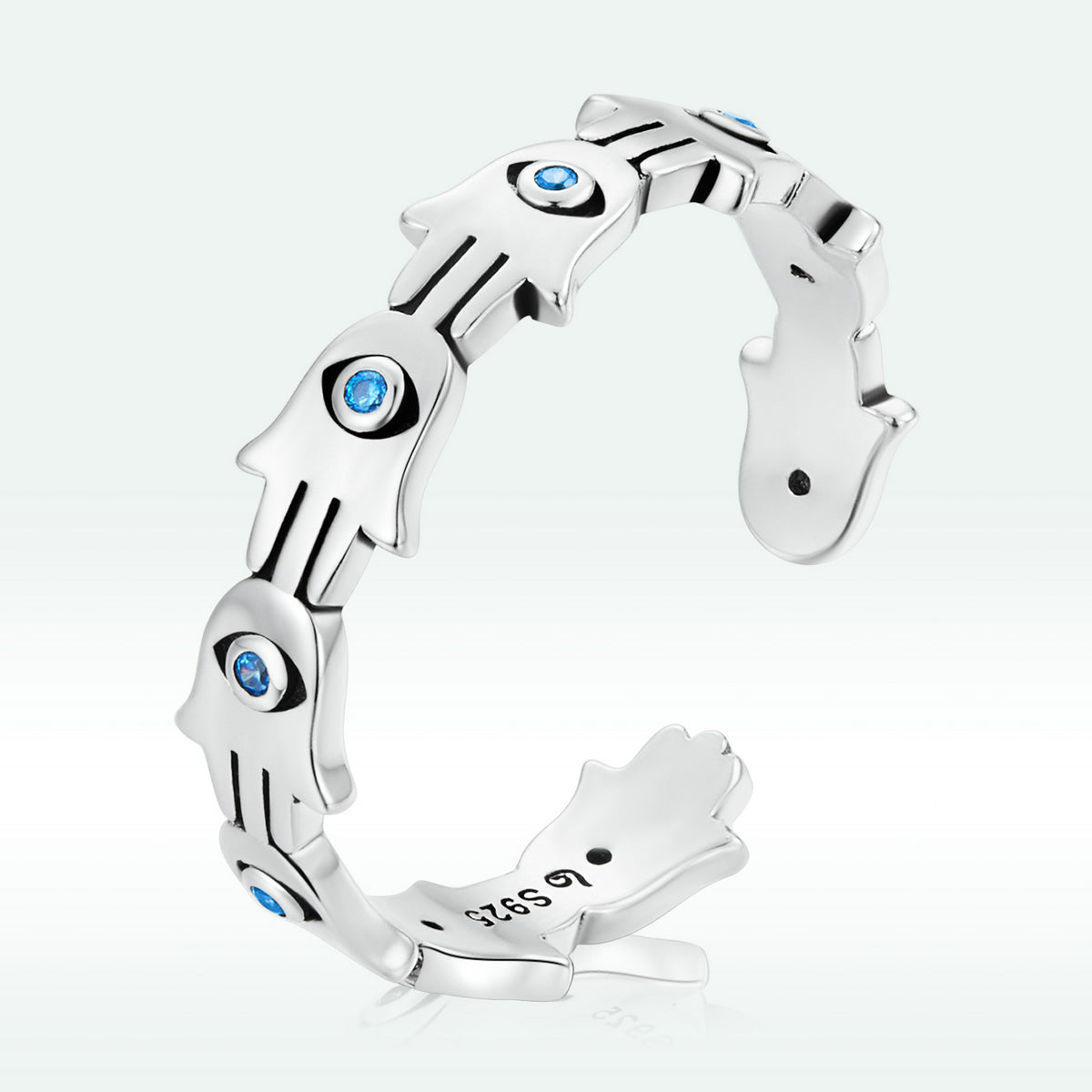 S925 Sterling Silver Pavé Setting CZ Oxidized Silver Ring