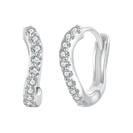 925 Sterling Silver Pavé CZ Earrings for Women