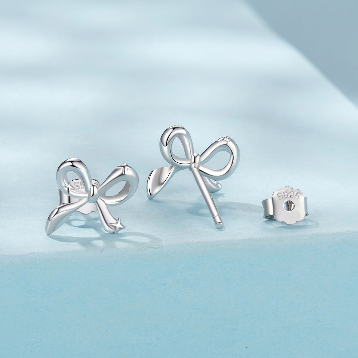 925 Sterling Silver Plated White Gold Earrings