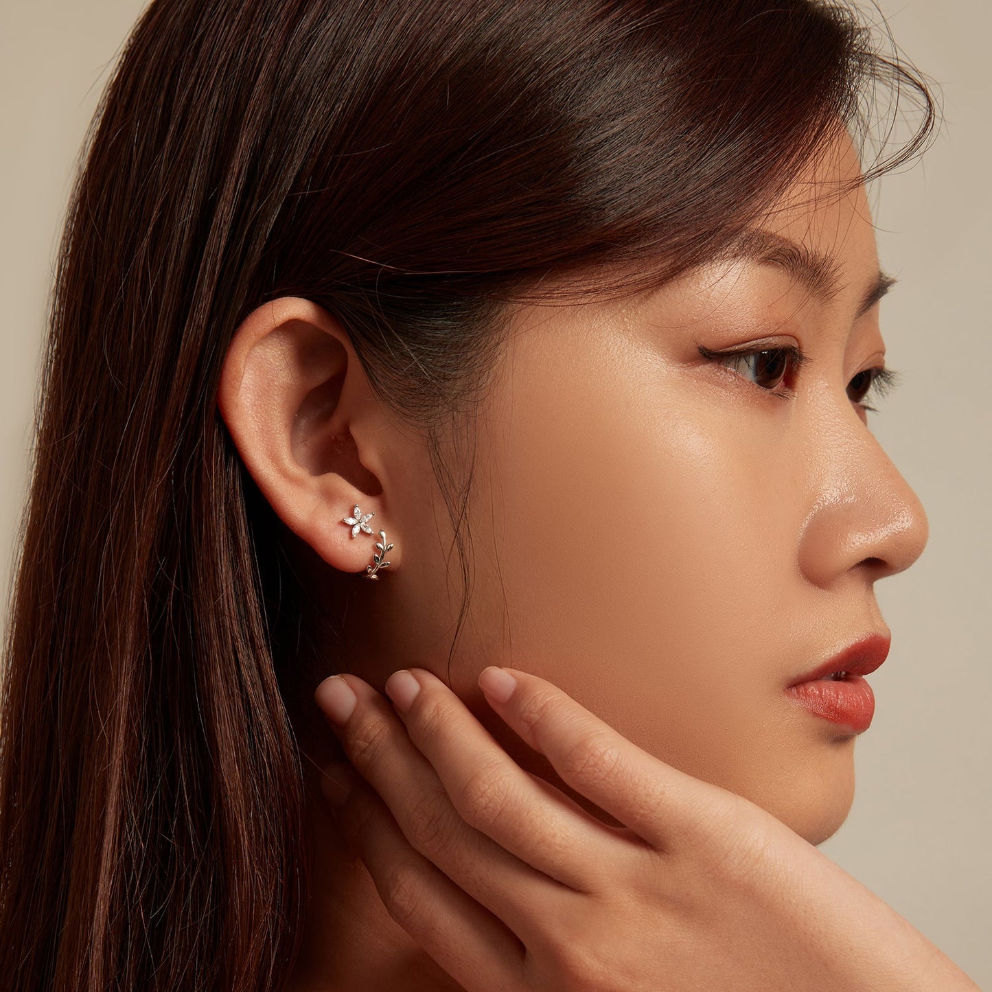 925 Sterling Silver Plated Platinum Earrings with CZ