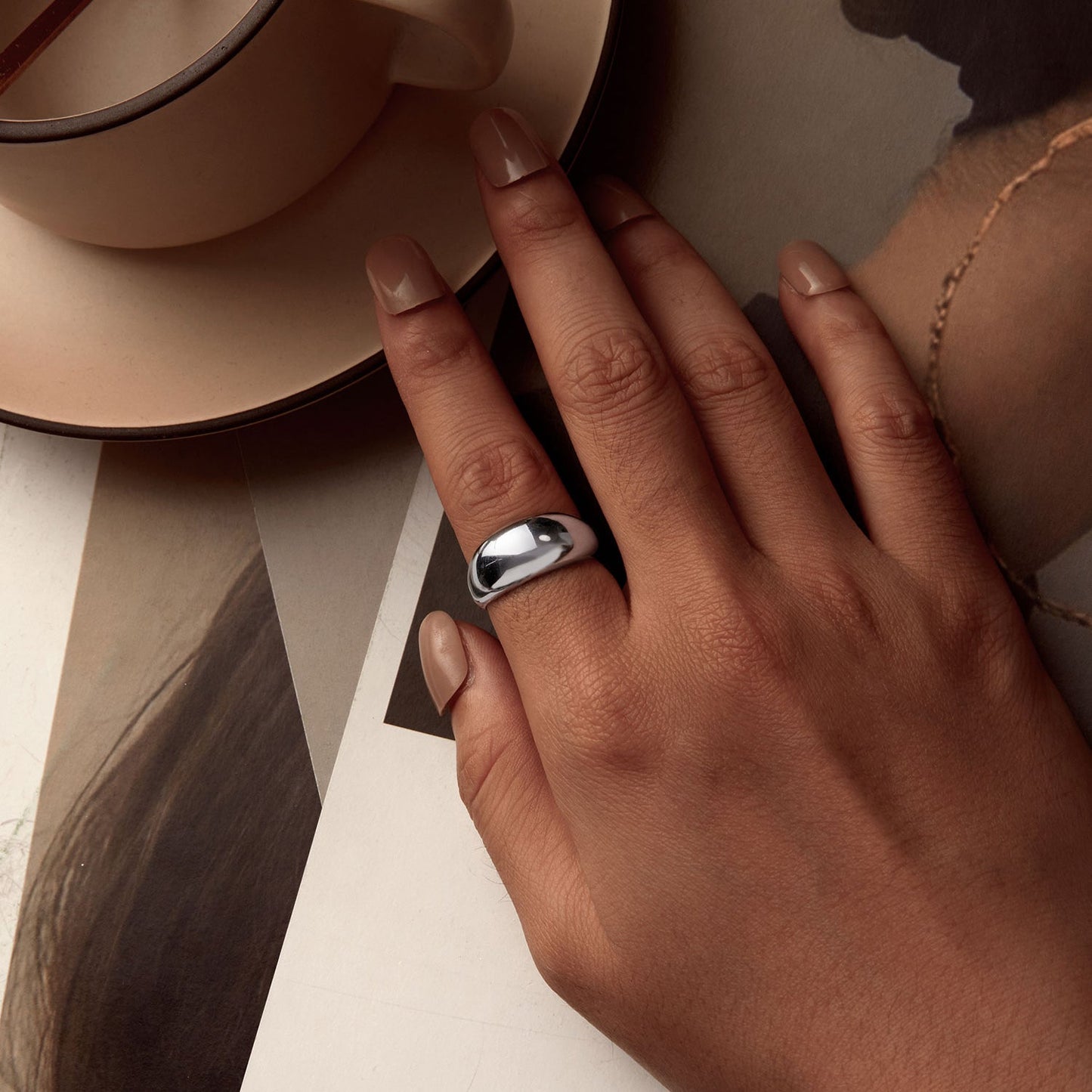 925 Sterling Silver Plated Gold Ring for Unisex