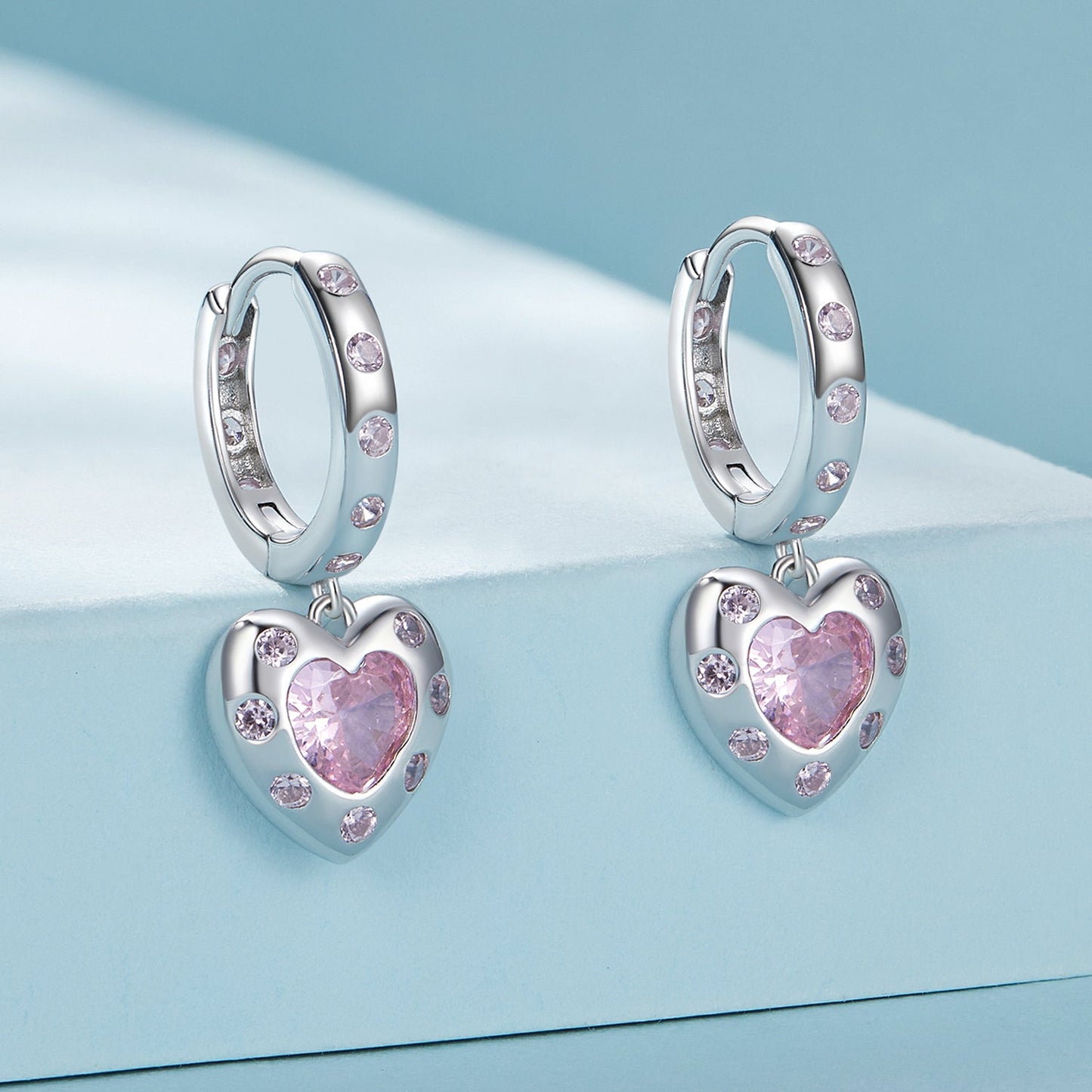 925 Sterling Silver Pavé Setting CZ Earrings for Women