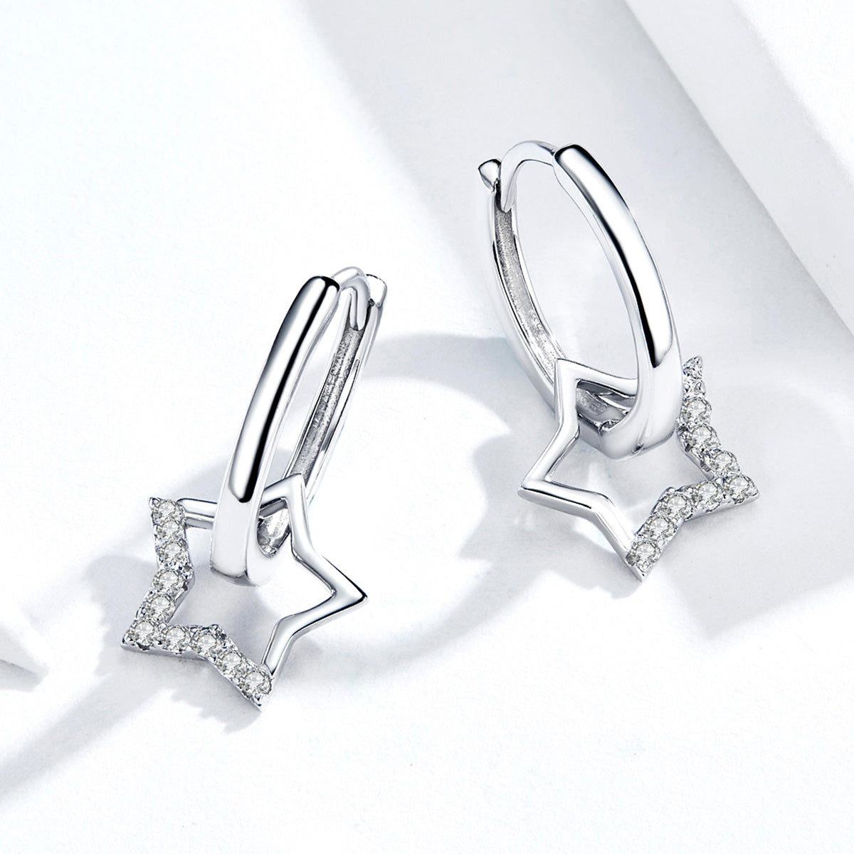 S925 Sterling Silver Plated Platinum CZ Earrings for Women