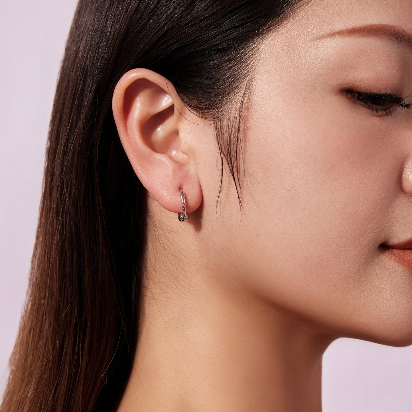 925 Sterling Silver Plated White Gold Hoop Earrings for Women
