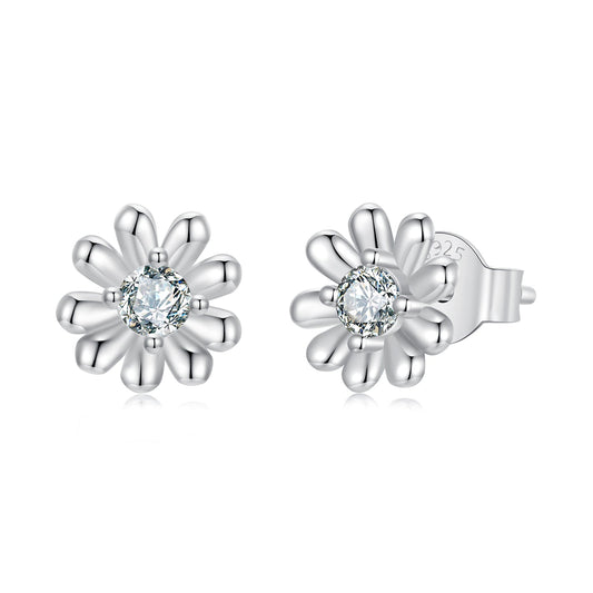 925 Sterling Silver Moissanite 0.3cm Earrings for Women