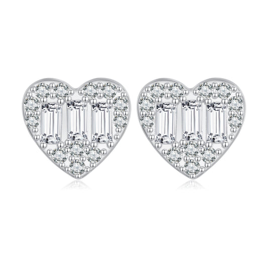 925 Sterling Silver Earrings with Pavé Set CZ
