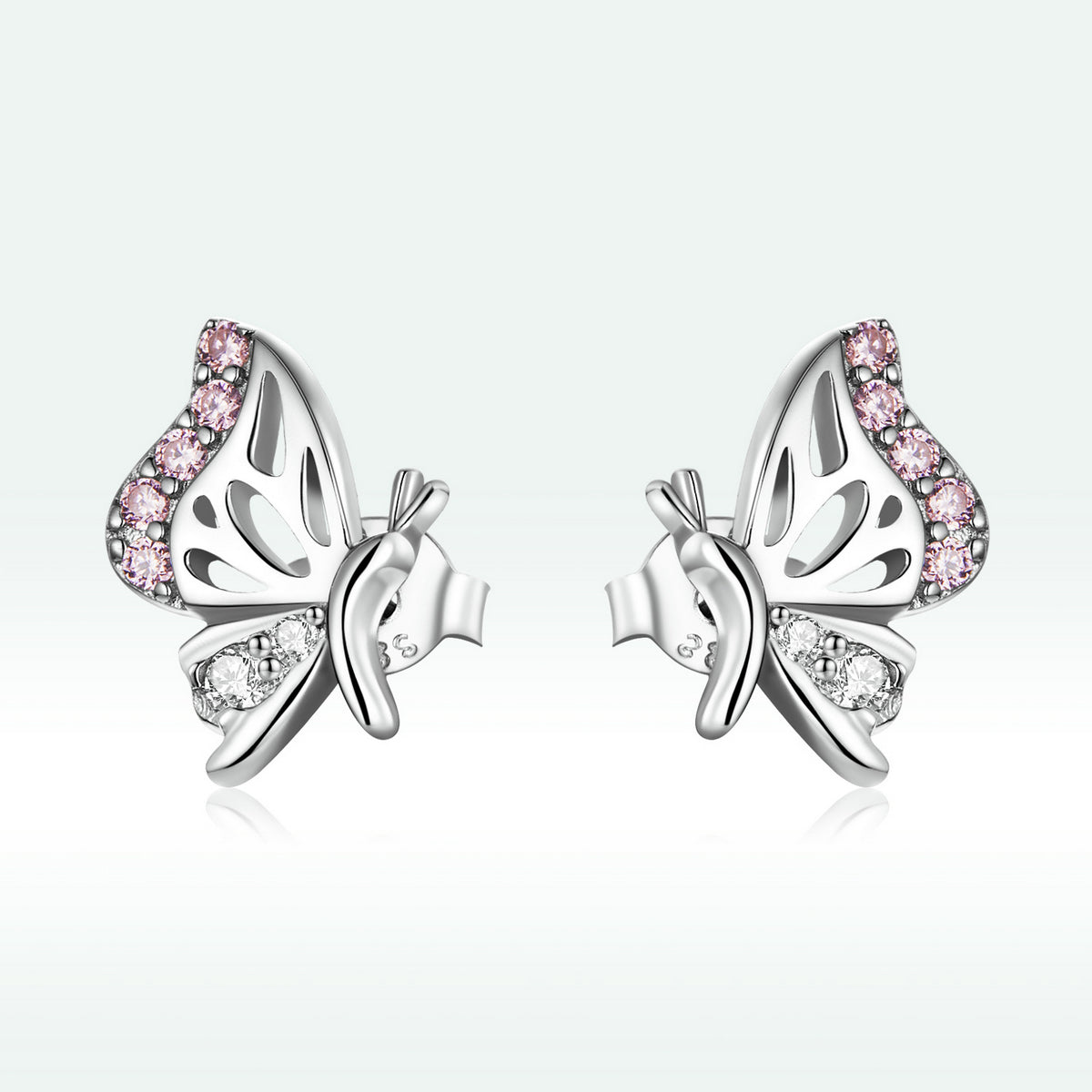 925 Sterling Silver Earrings with CZ in Pavé Setting