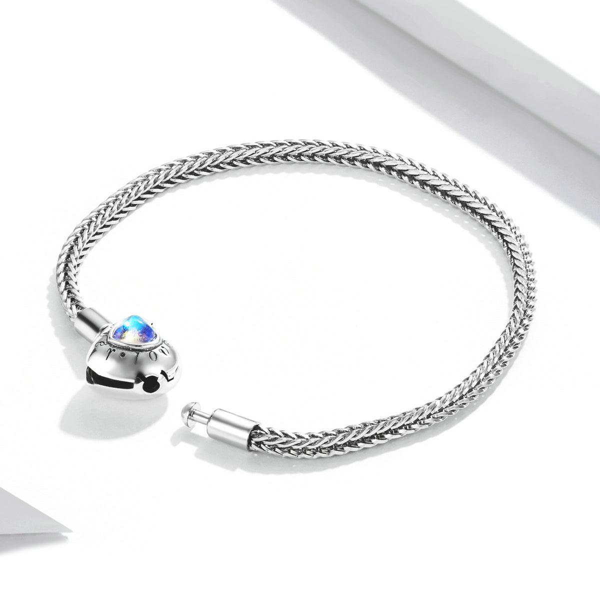 925 Sterling Silver Moonstone Bracelet 17cm for Women