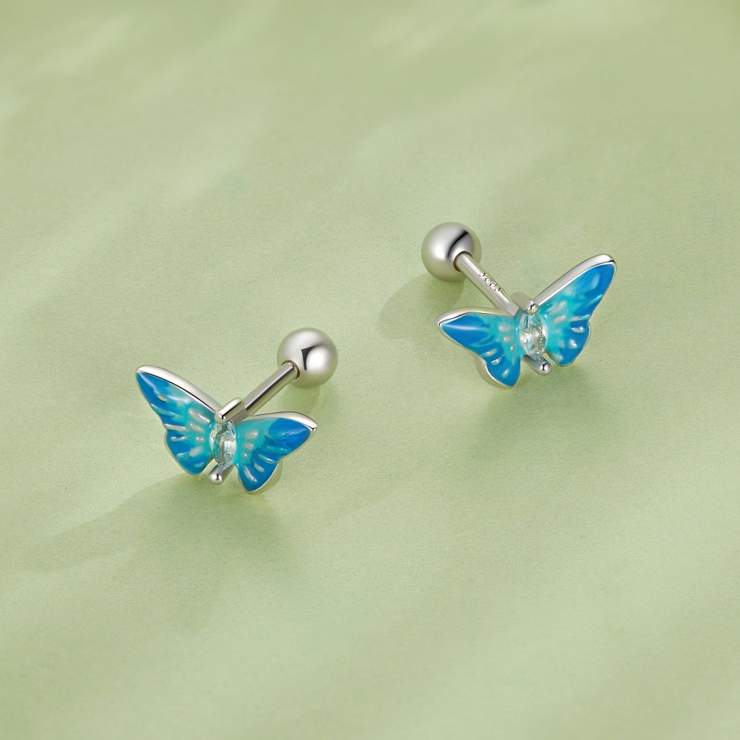 925 Sterling Silver Earrings with Enamel and CZ for Women