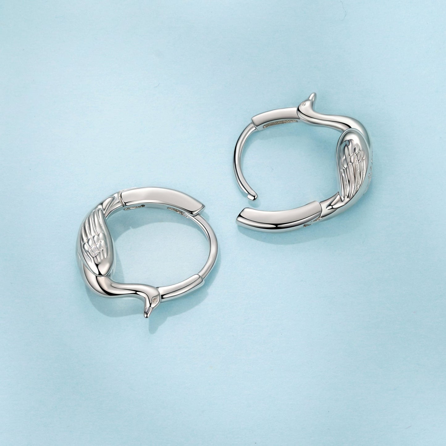 925 Sterling Silver Plated White Gold Hoop Earrings for Women