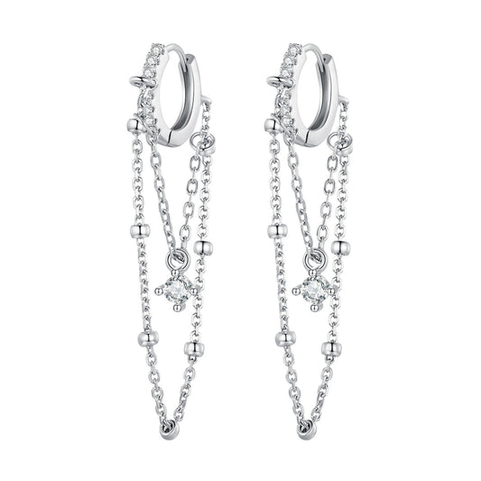 925 Sterling Silver Pavé Setting CZ Earrings for Women