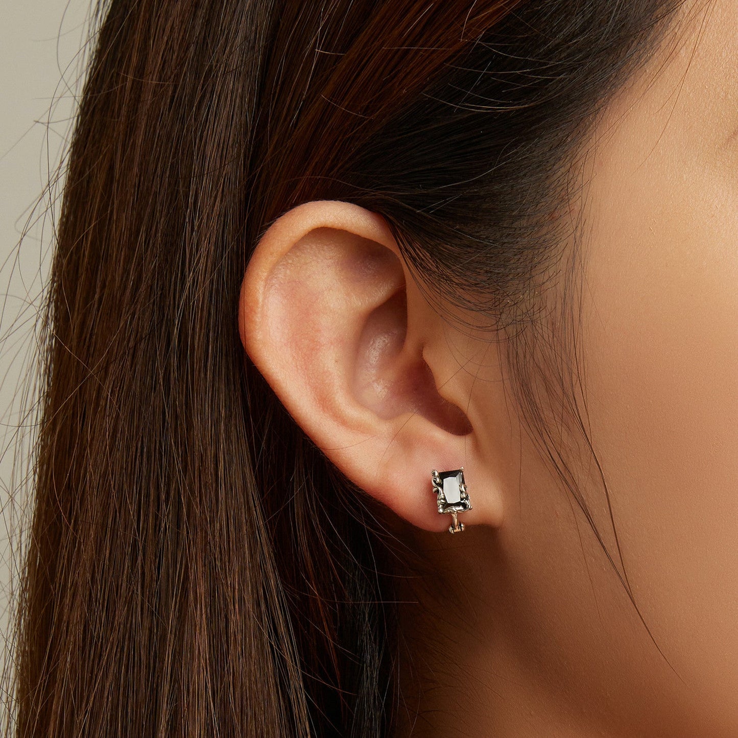 925 Sterling Silver Earrings with CZ and Oxidized Finish for Women