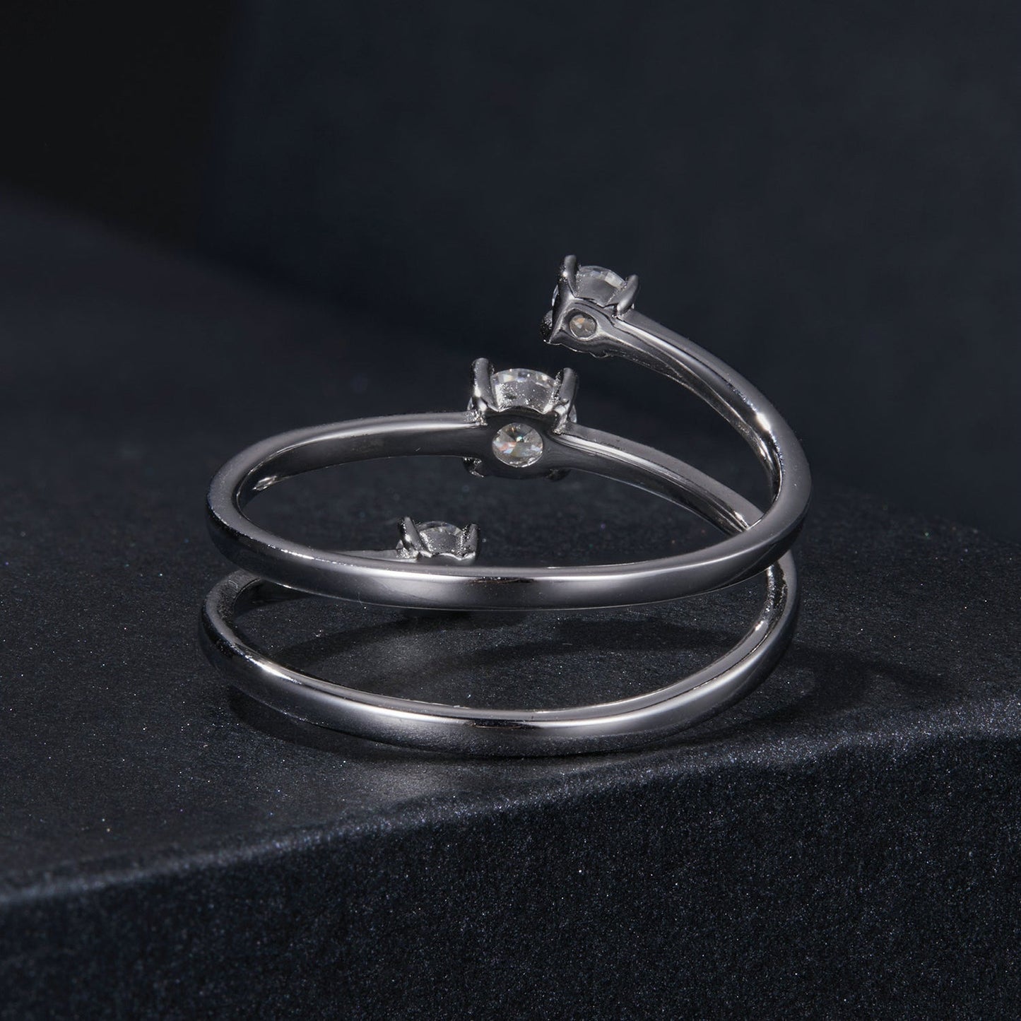 925 Sterling Silver 3mm Moissanite Ring for Women