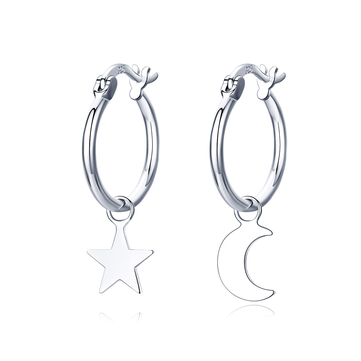 925 Sterling Silver Earrings 2.6x0.7cm for Women