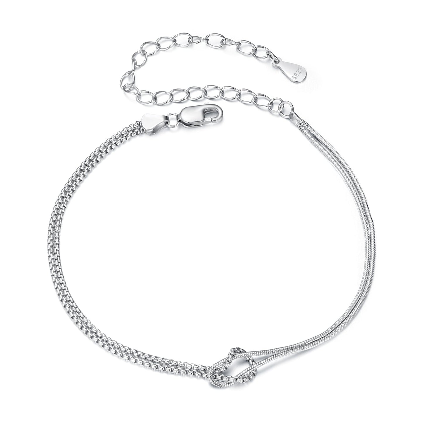 925 Sterling Silver & Plated White Gold Bracelet for Women
