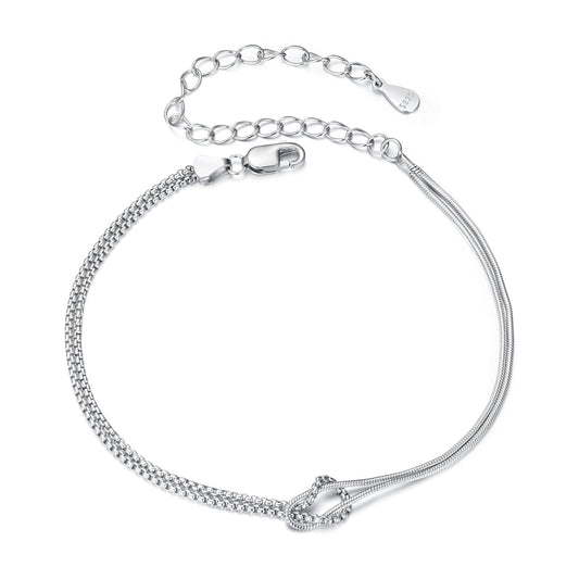 925 Sterling Silver & Plated White Gold Bracelet for Women