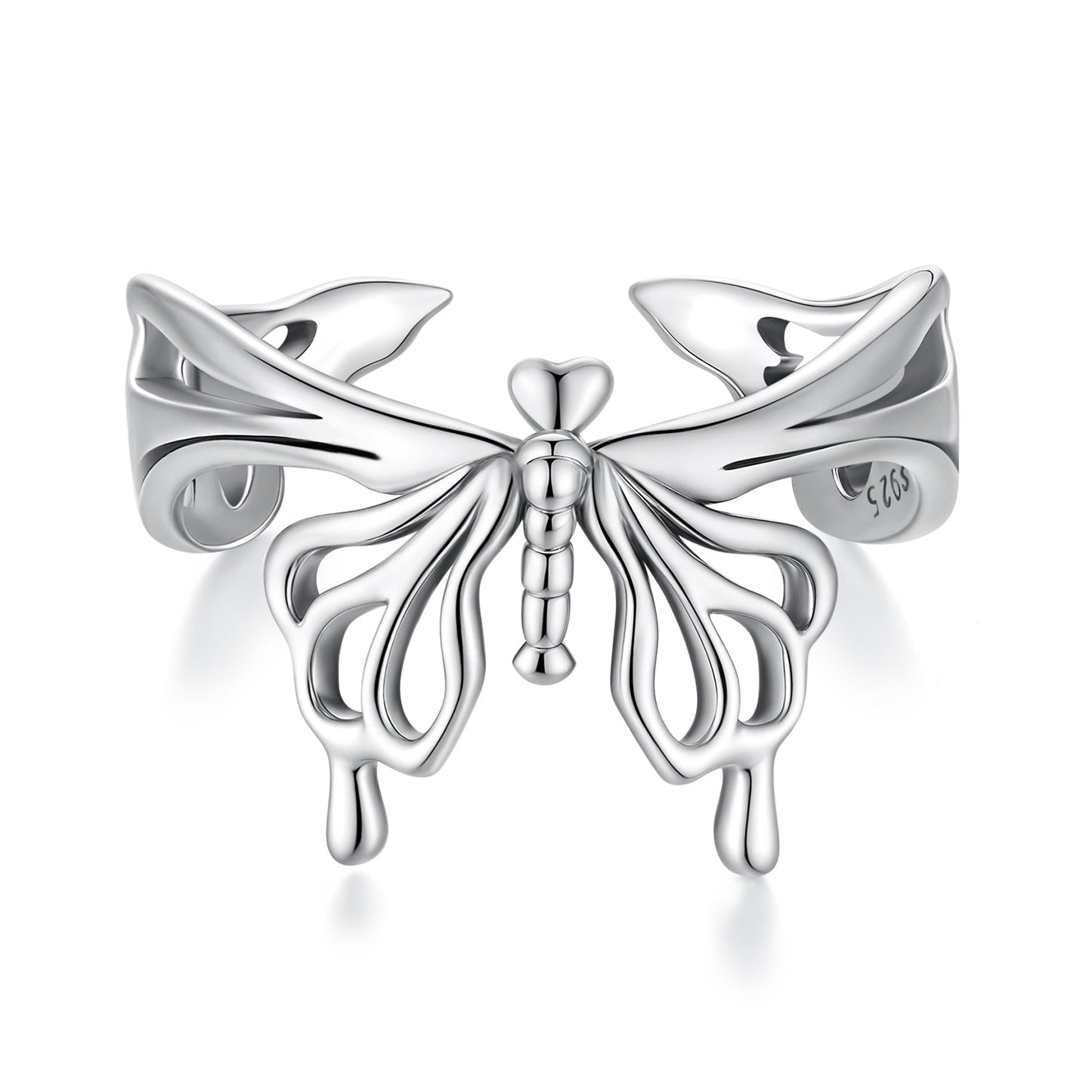925 Sterling Silver Oxidized Silver 0.2-1.3 cm Adjustable Ring