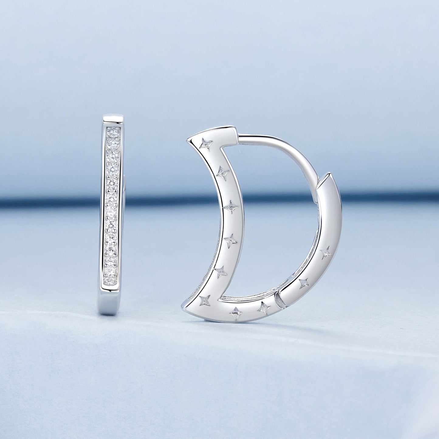 925 Sterling Silver Pave Setting CZ White Gold Plated Earrings for Women