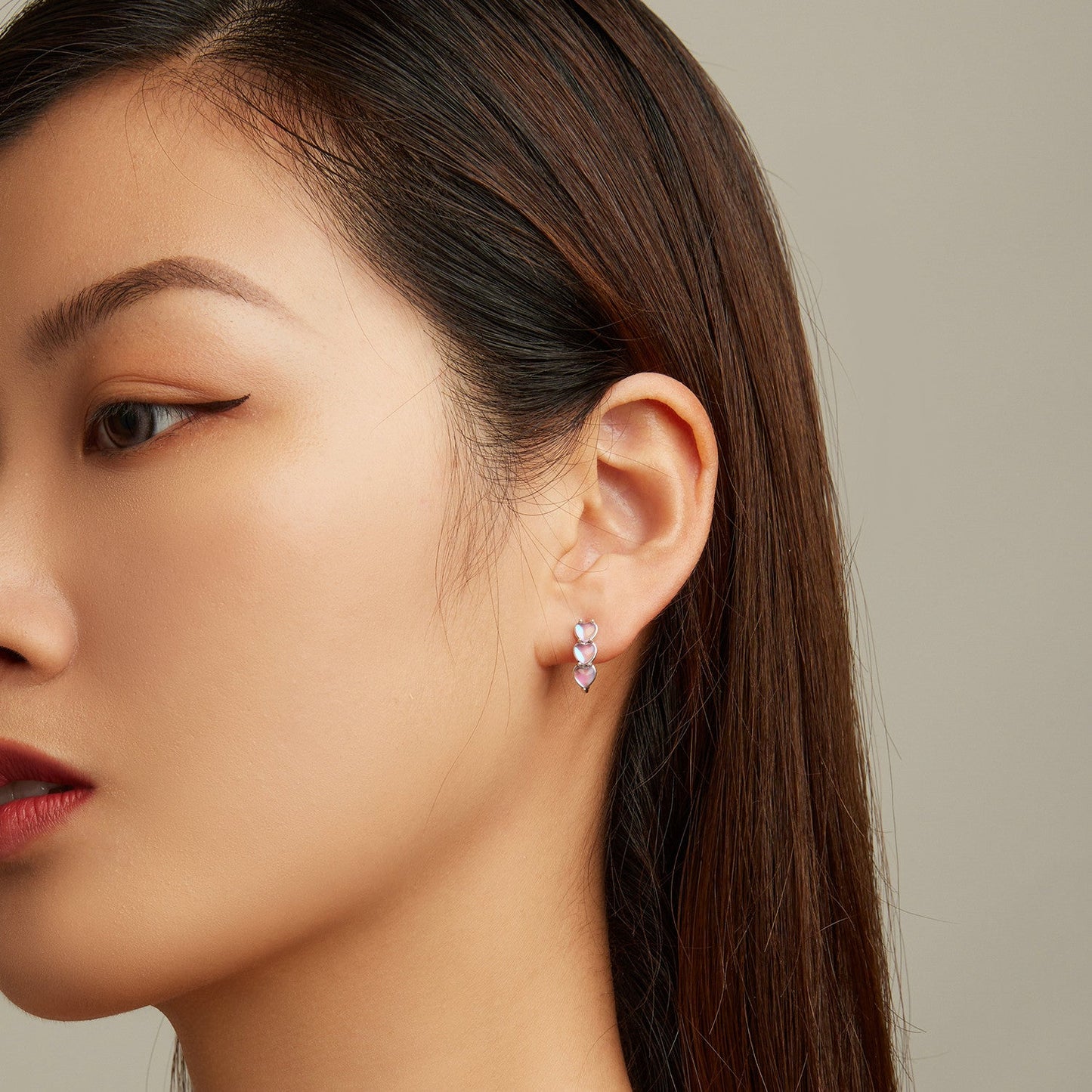 925 Sterling Silver Earrings with Transparent Glass for Women