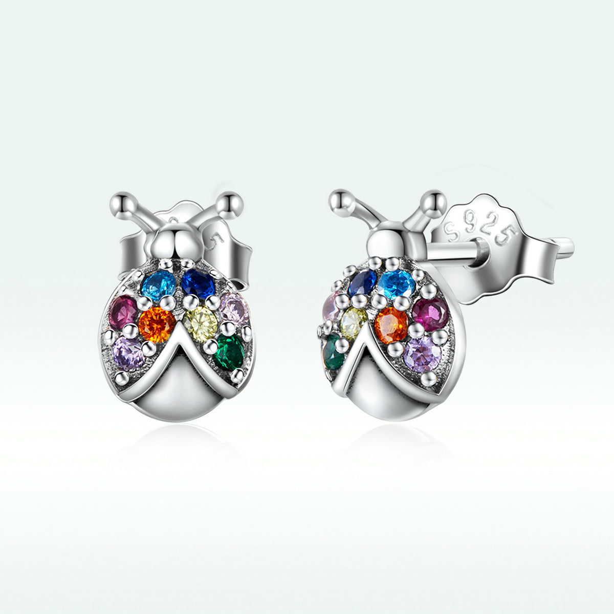 925 Sterling Silver Earrings with Oxidized Finish and Pavé Setting CZ