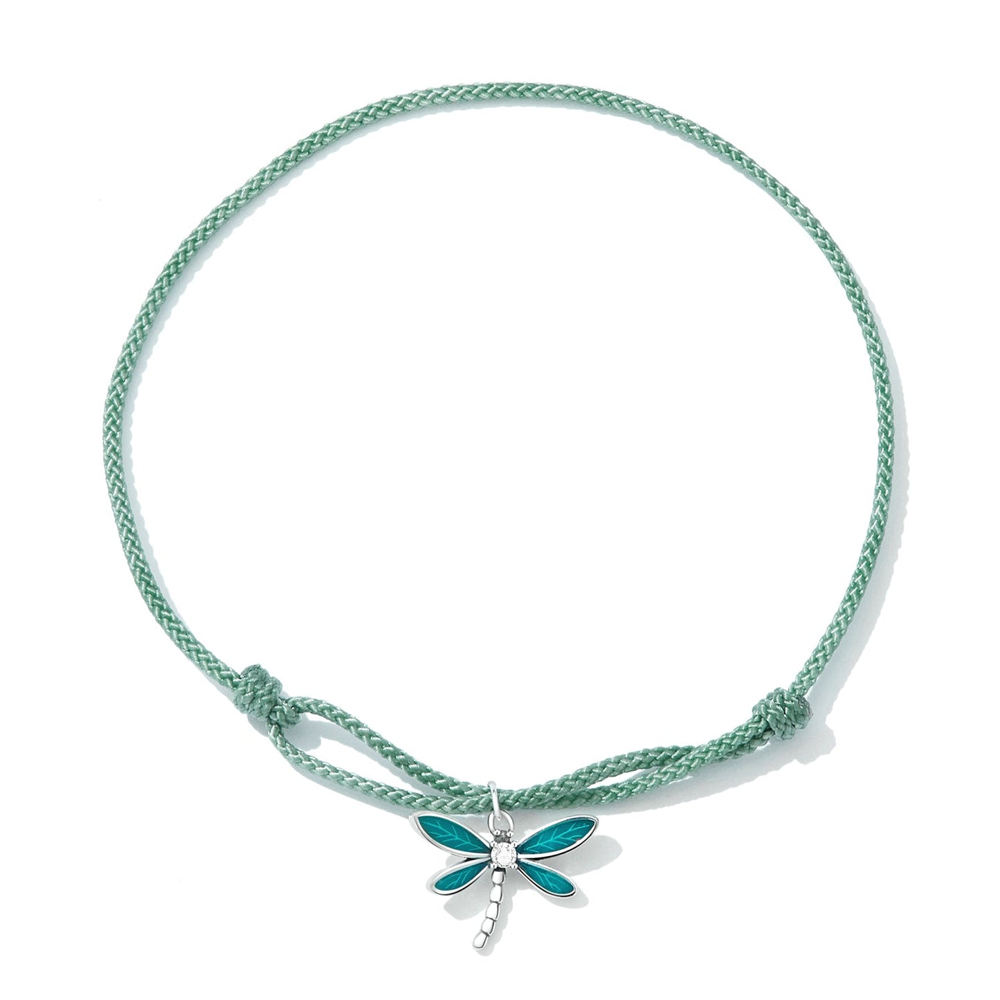 925 Sterling Silver Adjustable Bracelet with CZ and Enamel in Oxidized Finish for Women