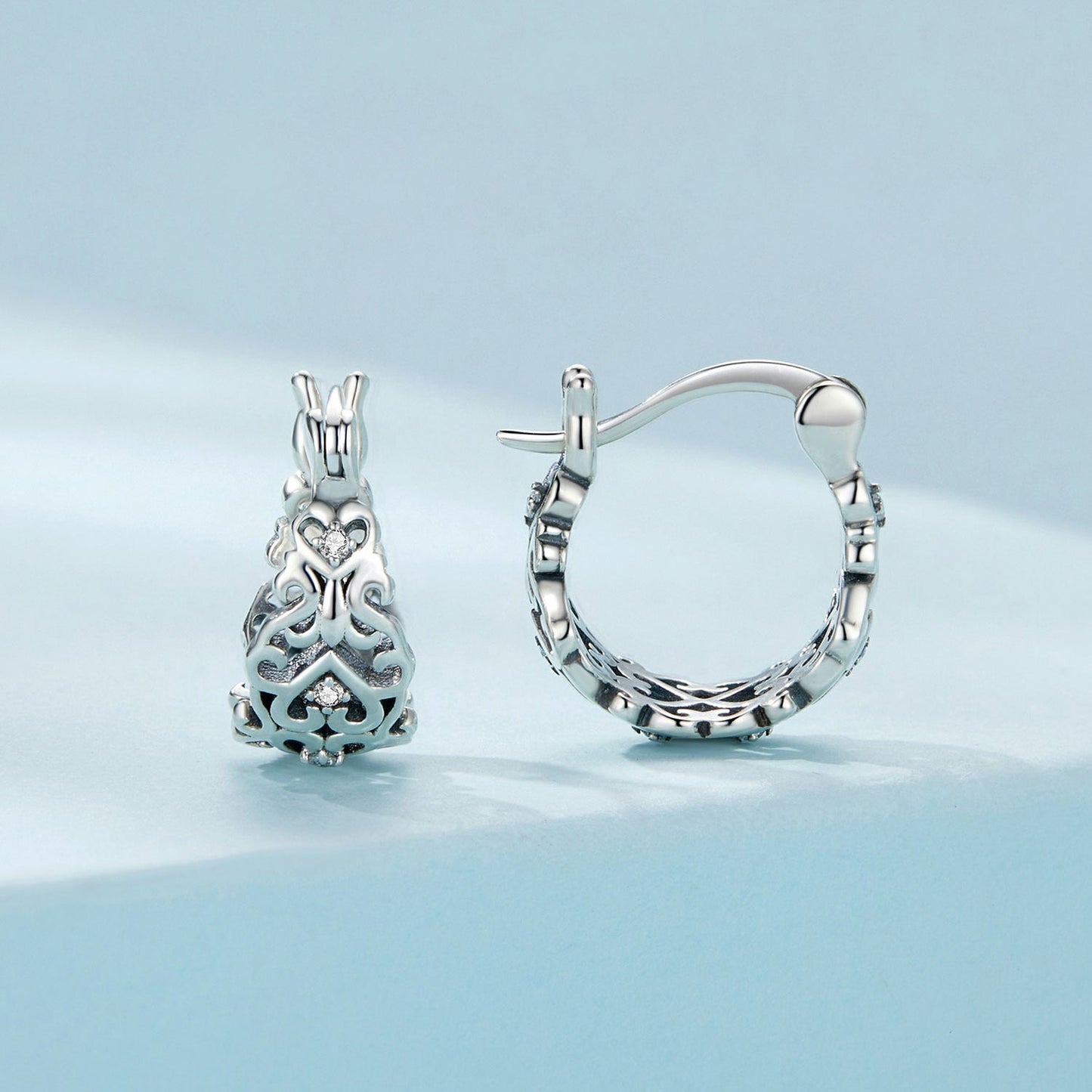925 Sterling Silver Earrings with Pavé Setting CZ