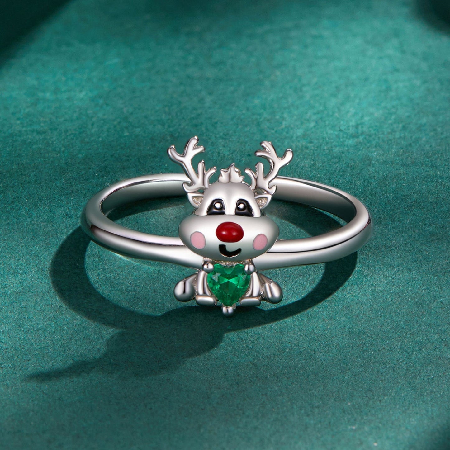 925 Sterling Silver Enamel Pavé CZ Ring