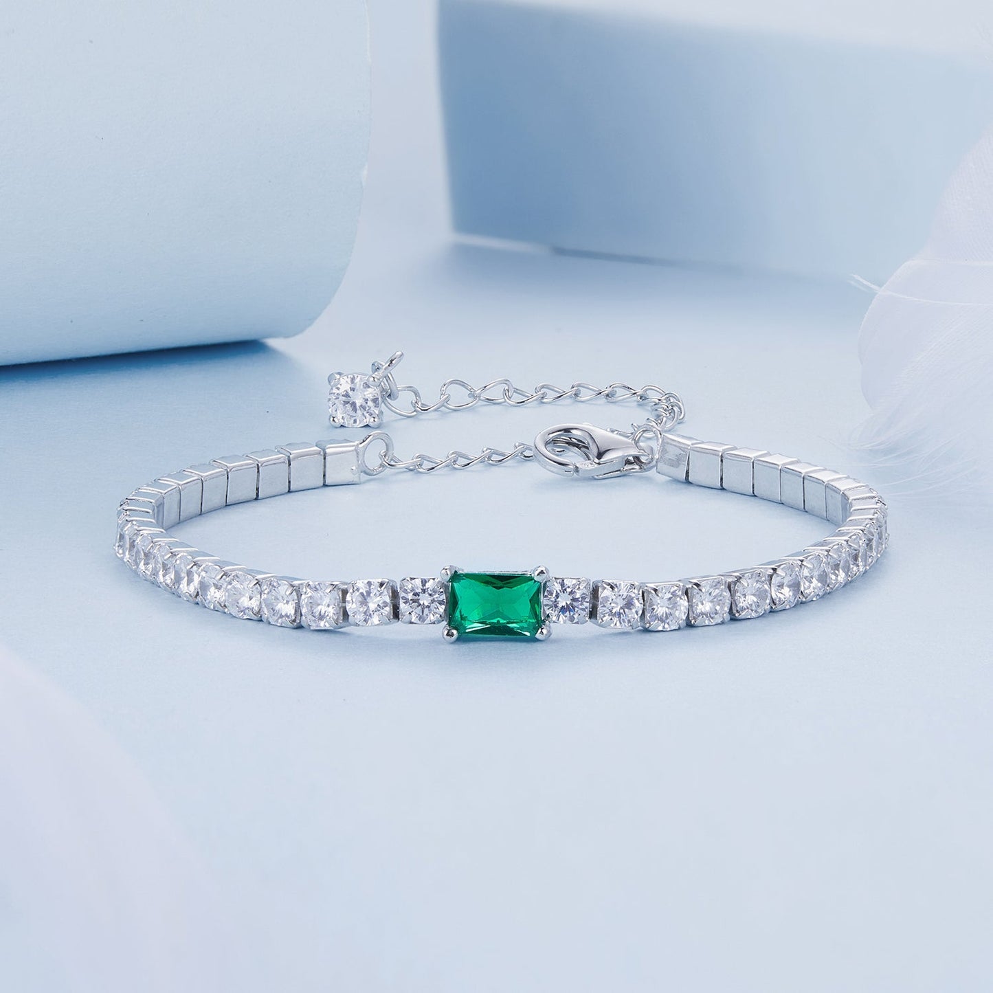 925 Sterling Silver 145+65mm Pavé Setting CZ Bracelet