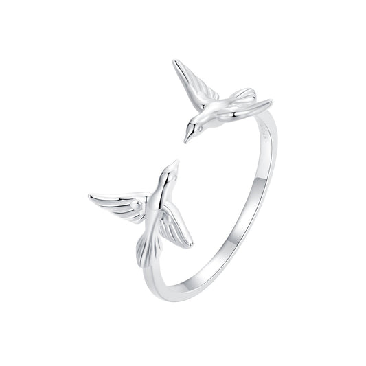 925 Sterling Silver Ring with White Gold Plating, 1.5mm Width