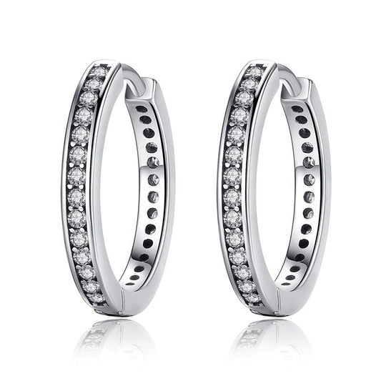 925 Sterling Silver Earrings with Pavé Setting CZ