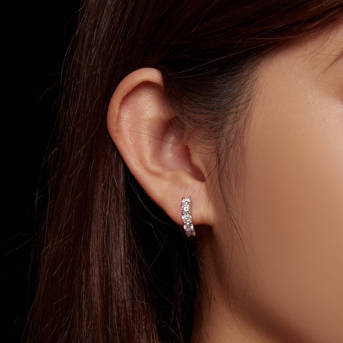 S925 Sterling Silver Moissanite Earrings, 1.3cm, Platinum Plated, for Women