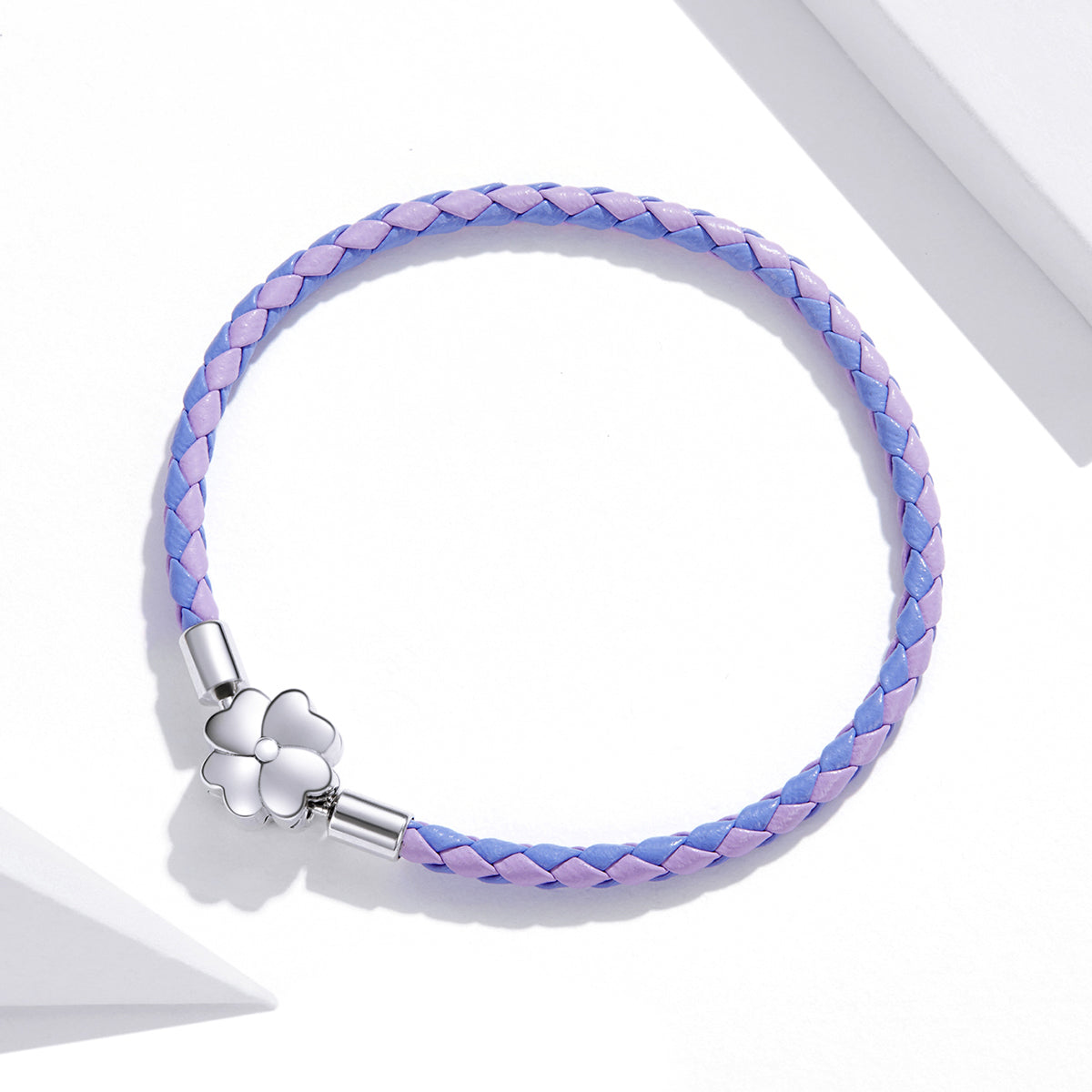 925 Sterling Silver Oxidized Silver Leather 17cm Bracelet
